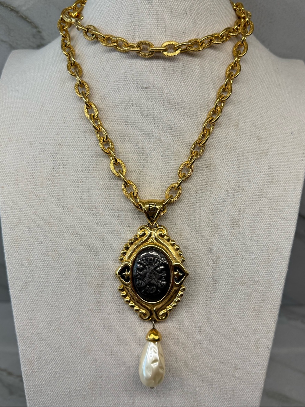 Fendi Janus Face Coin Necklace Janus 1990s
